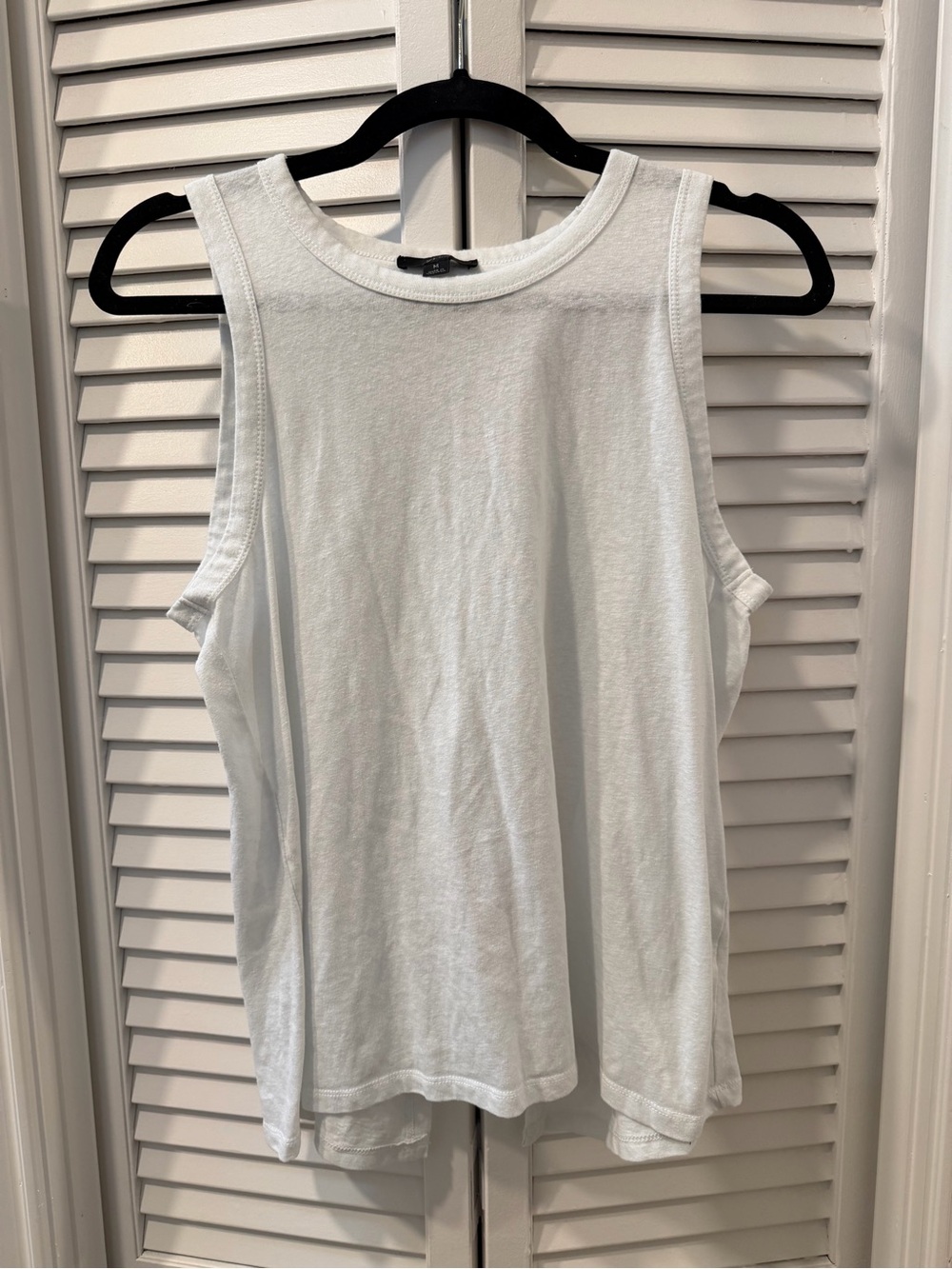 J.Crew White Cotton Muscle Tank Top Size Medium